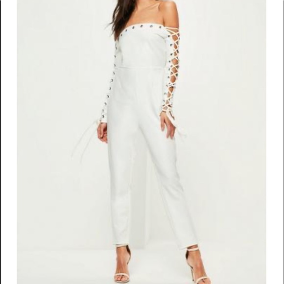Missguided Pants - Missguided White Jumpsuit